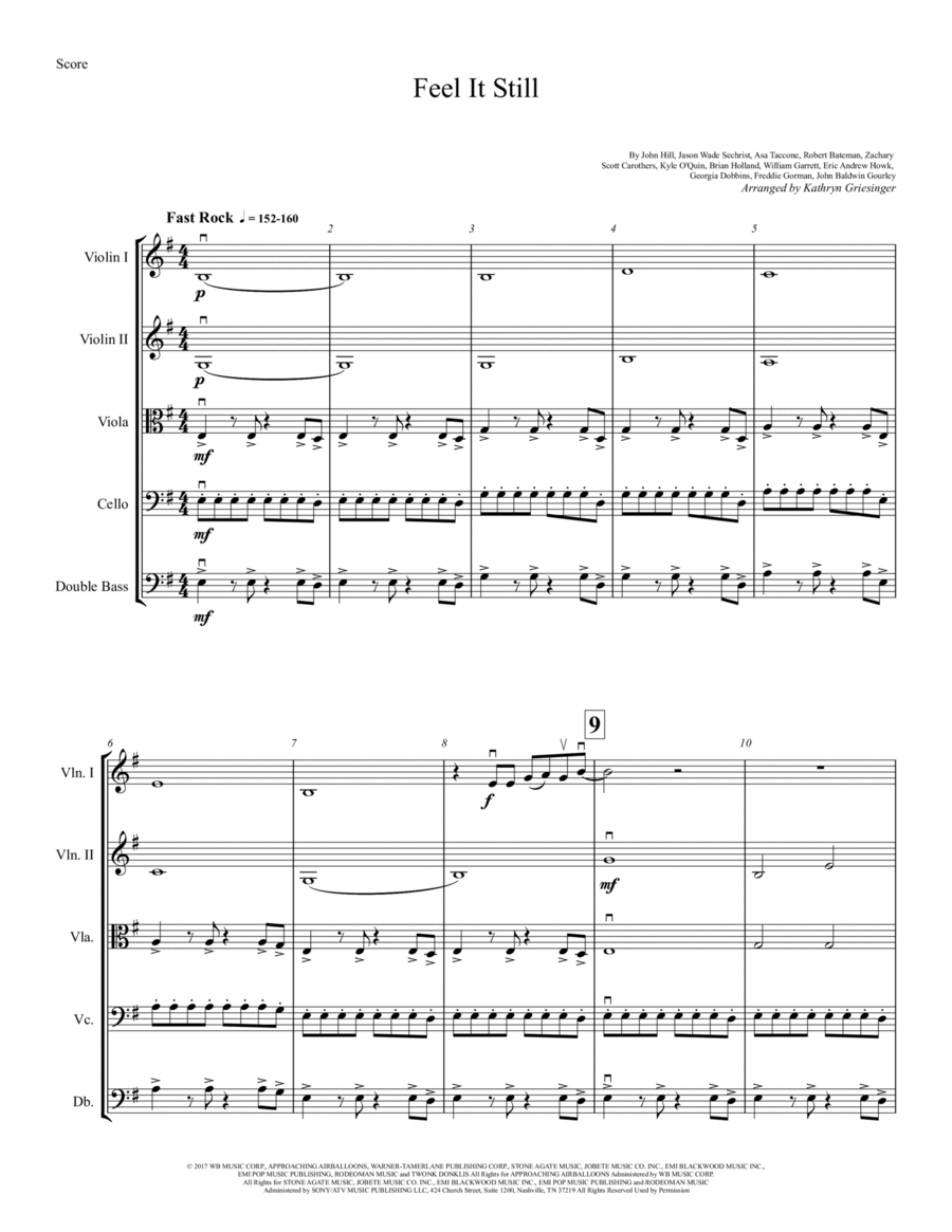 Feel It Still Score and Parts scores gallery preview page 1