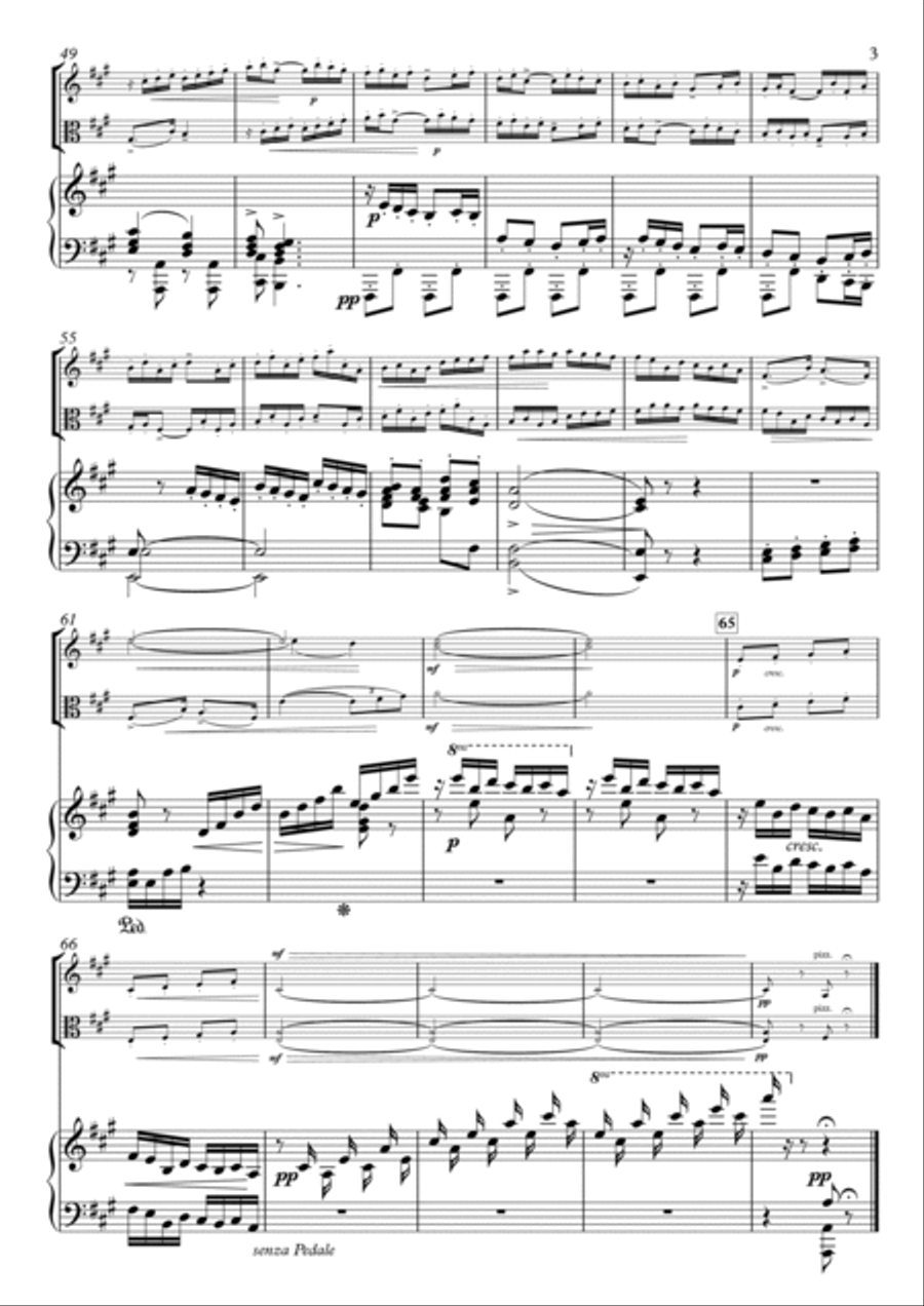 Miniatures, No.5 Interemzzo H.88-2 for Violin, Viola & Piano Piano Trio scores gallery preview page 3