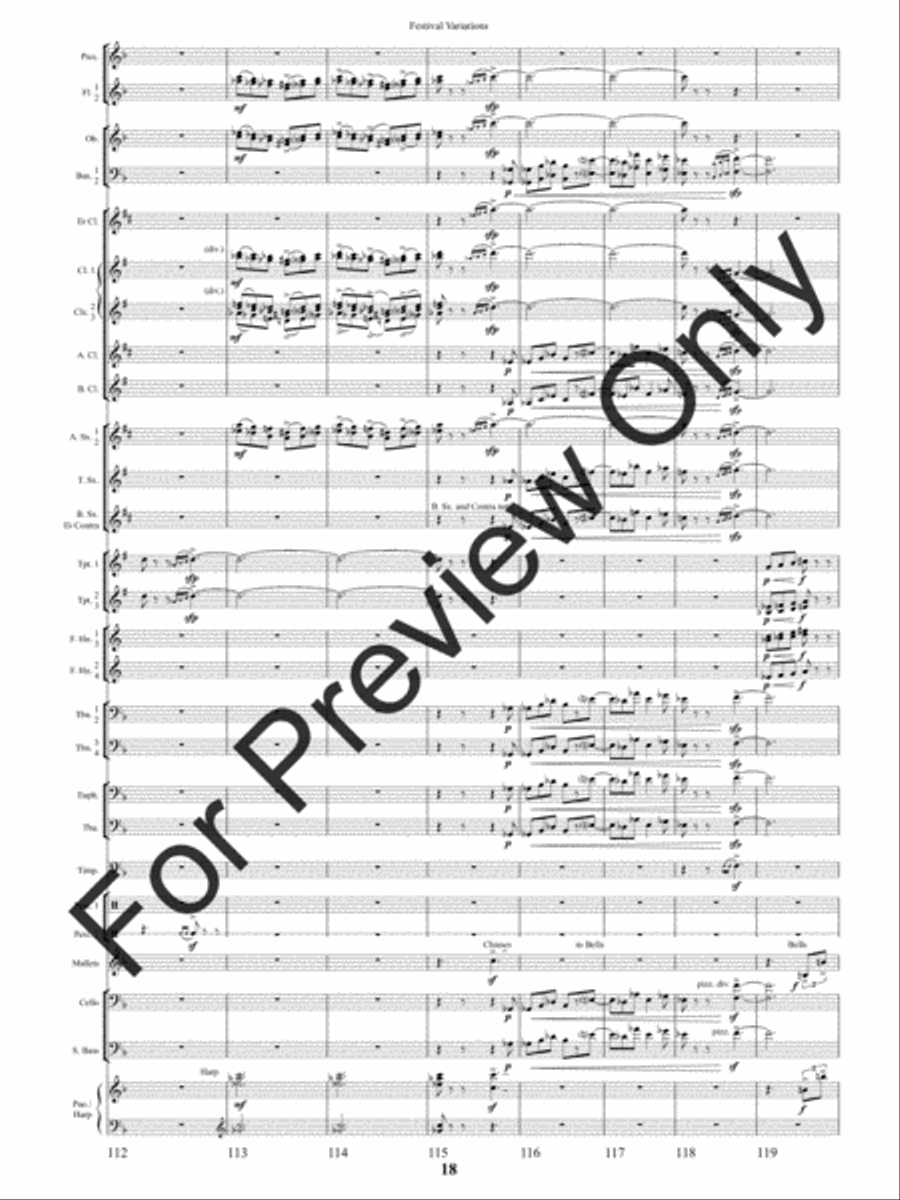 Festival Variations (Score) Concert Band scores gallery preview page 21