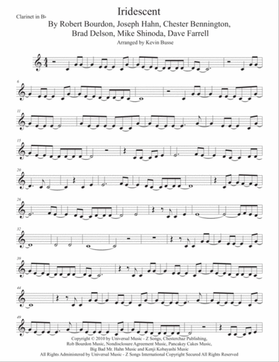 Iridescent Clarinet Solo scores gallery preview page 1