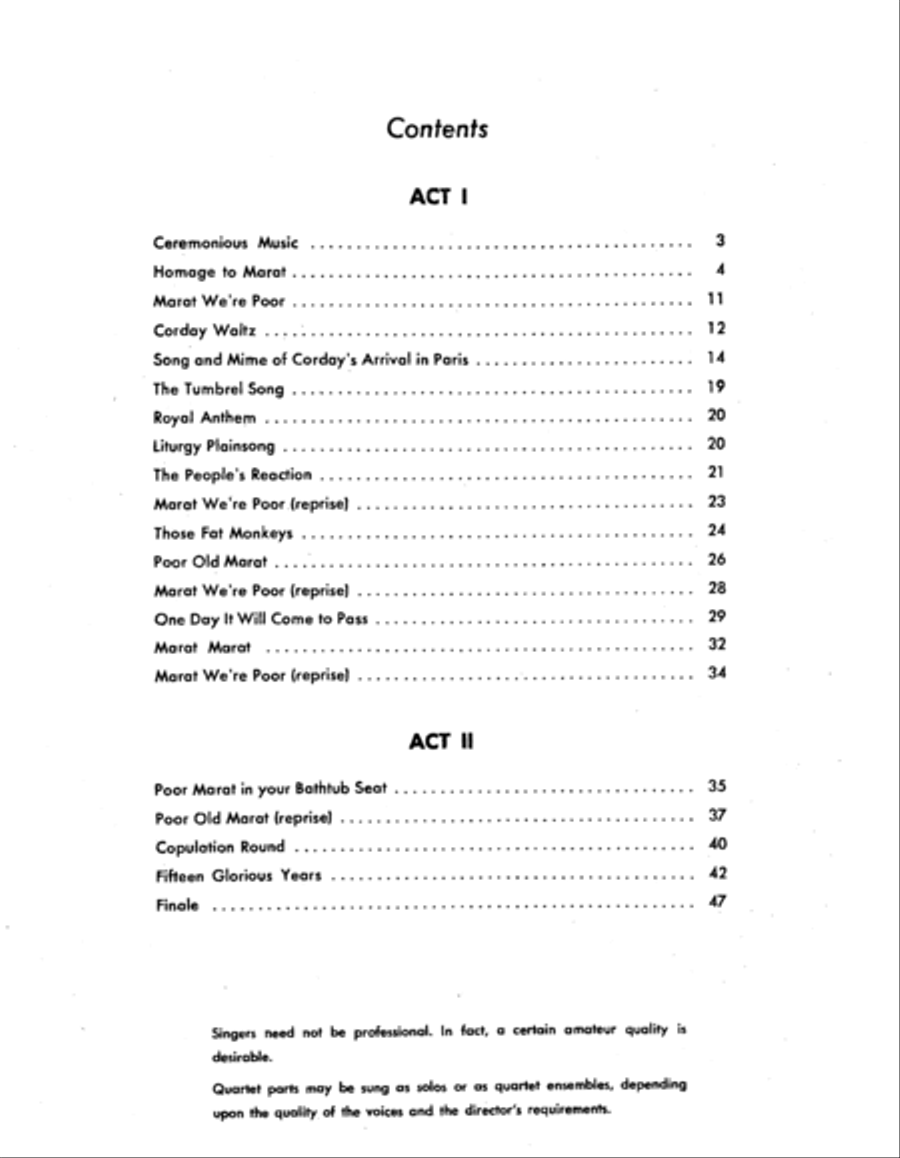 The persecution and assassination of Jean-Paul Marat as performed by the inmates of the Asylum of Charenton under the direction of the Marquis de Sade (Vocal Score) 4-Part scores gallery preview page 22