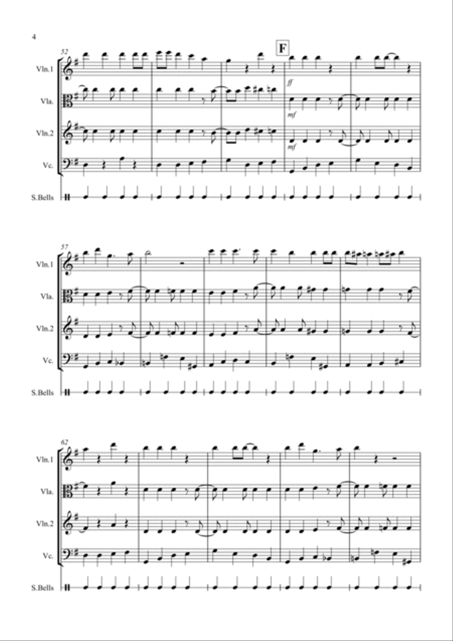 Jingle Bells (jazzy style!) for String Trio String Trio scores gallery preview page 4
