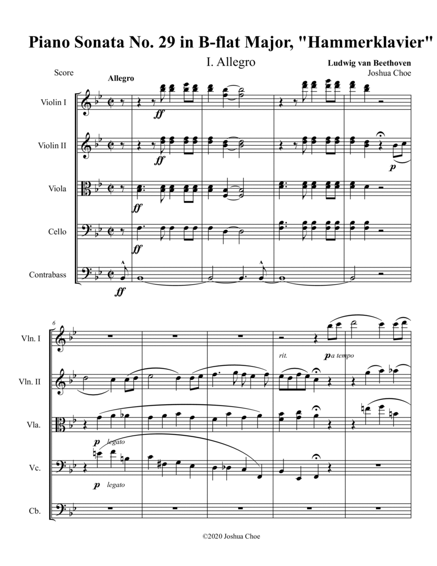 Hammerklavier Sonata, Movement 1