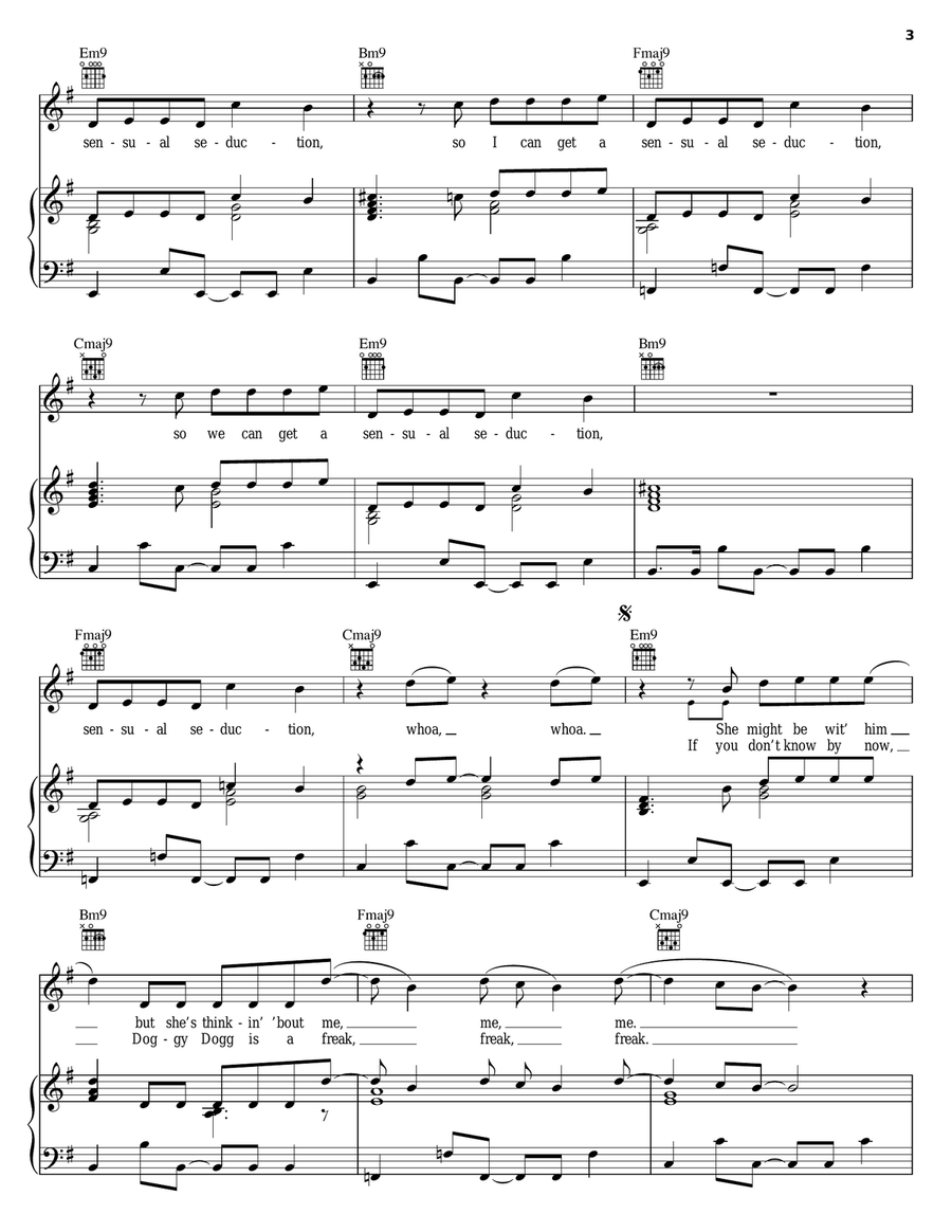 Sensual Seduction Piano, Vocal, Guitar scores gallery preview page 3
