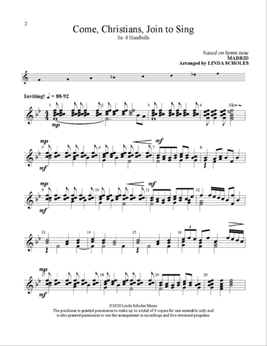 Come, Christians, Join to Sing Small Ensemble scores gallery preview page 2