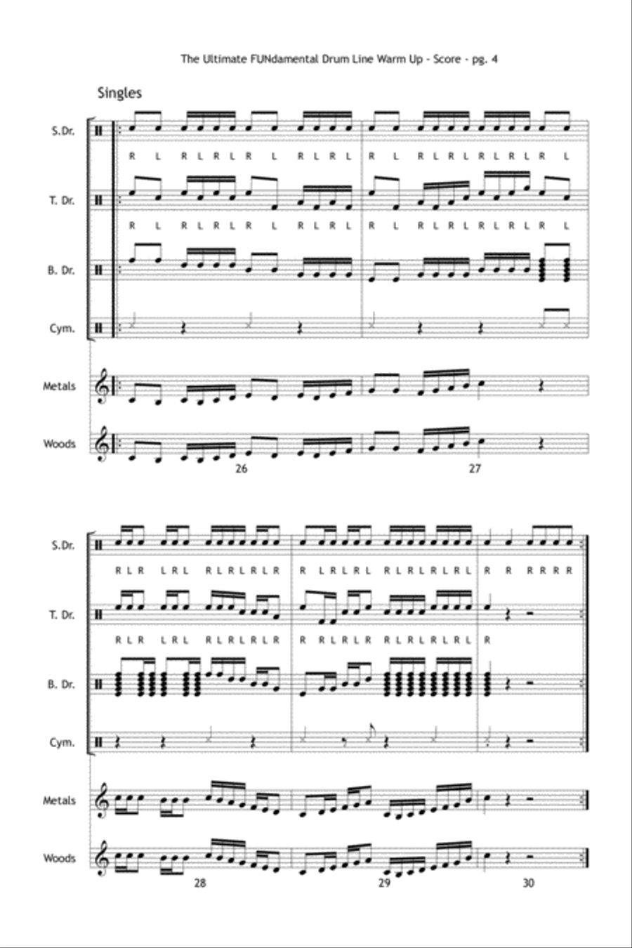The Ultimate FUNdamental Drum Line Warm Up Percussion scores gallery preview page 5