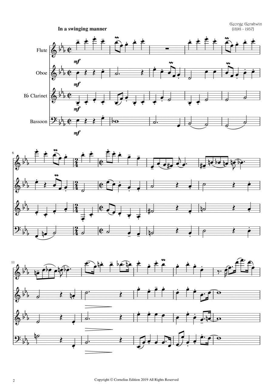 Do Do Do Woodwind Quartet George Gershwin Woodwind Quartet scores gallery preview page 1