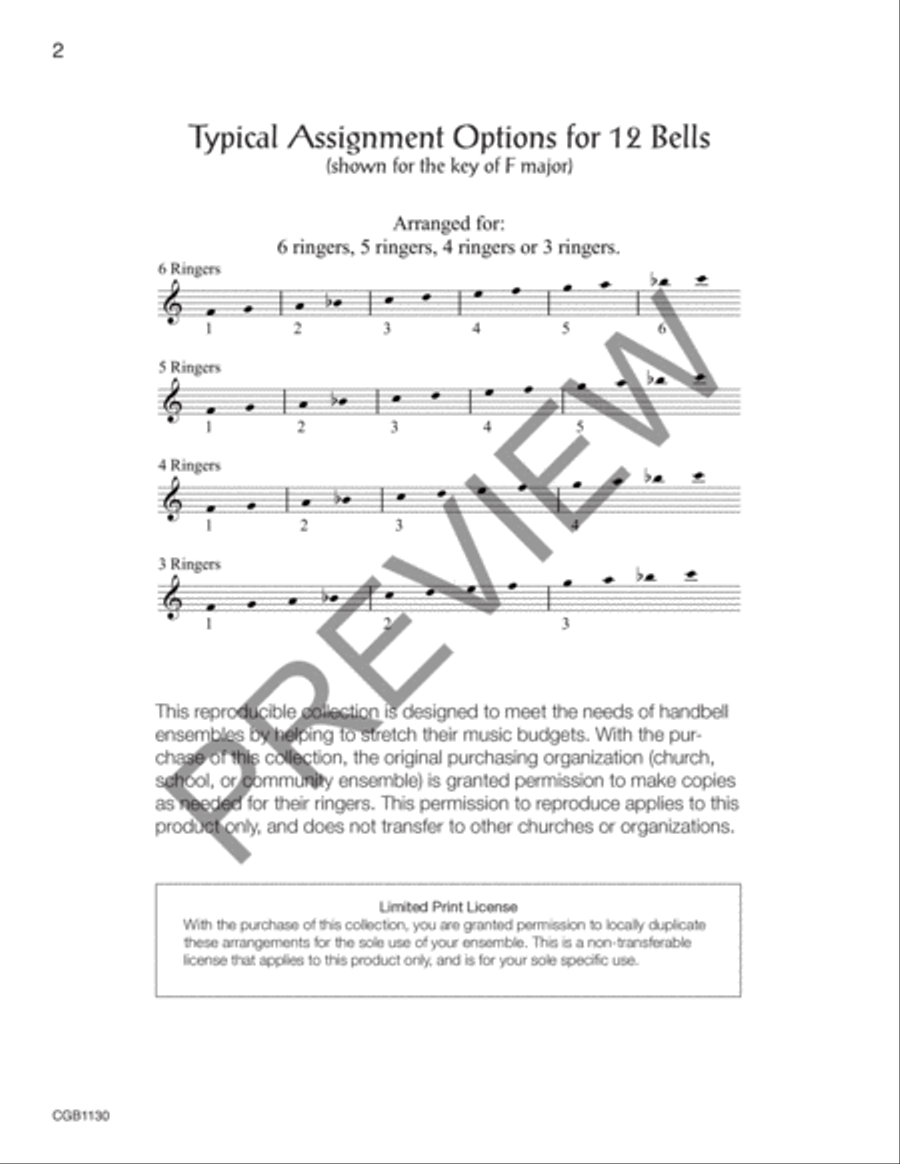 All Praise to Thee, Volume 3 - 12 bells (F5-C7) Handbell Choir scores gallery preview page 2