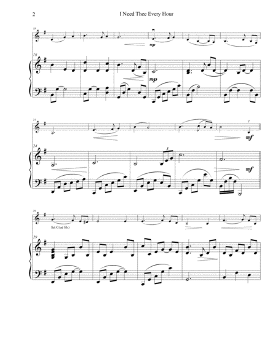 I Need Thee Every Hour String Duet scores gallery preview page 2