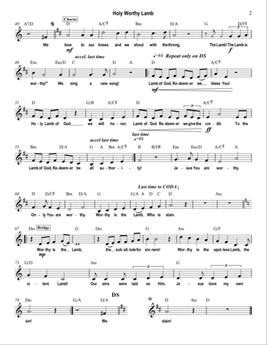 Holy Worthy Lamb Voice scores gallery preview page 6