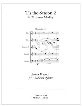 Book cover for Tis the Season 2 for Woodwind Quintet