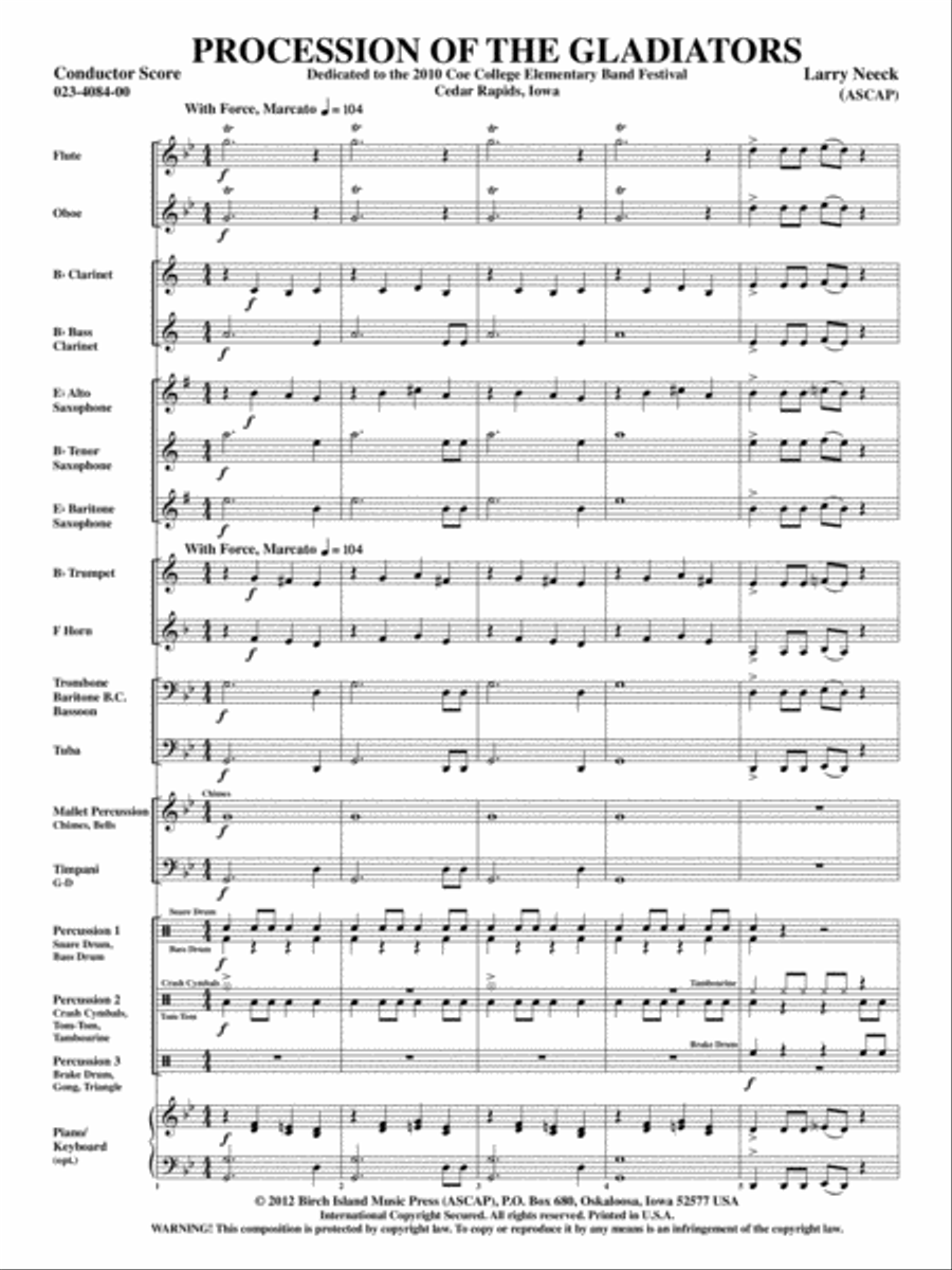 Procession of the Gladiators Concert Band scores gallery preview page 2
