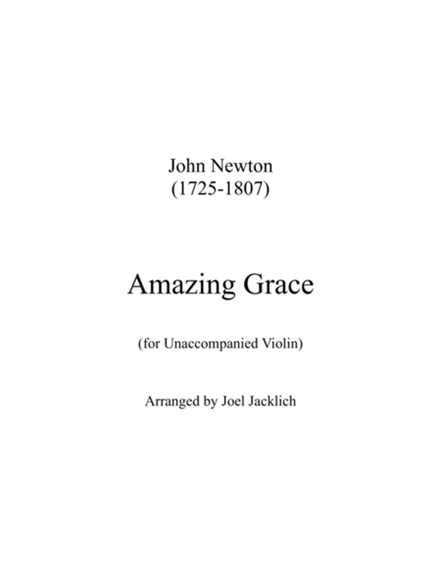 Amazing Grace for Unaccompanied Violin image number null