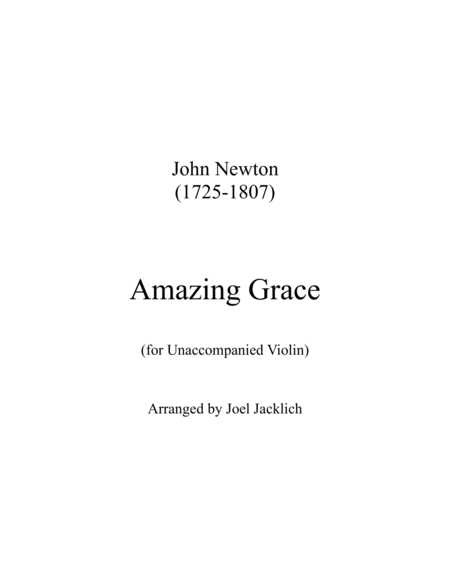Amazing Grace for Unaccompanied Violin image number null