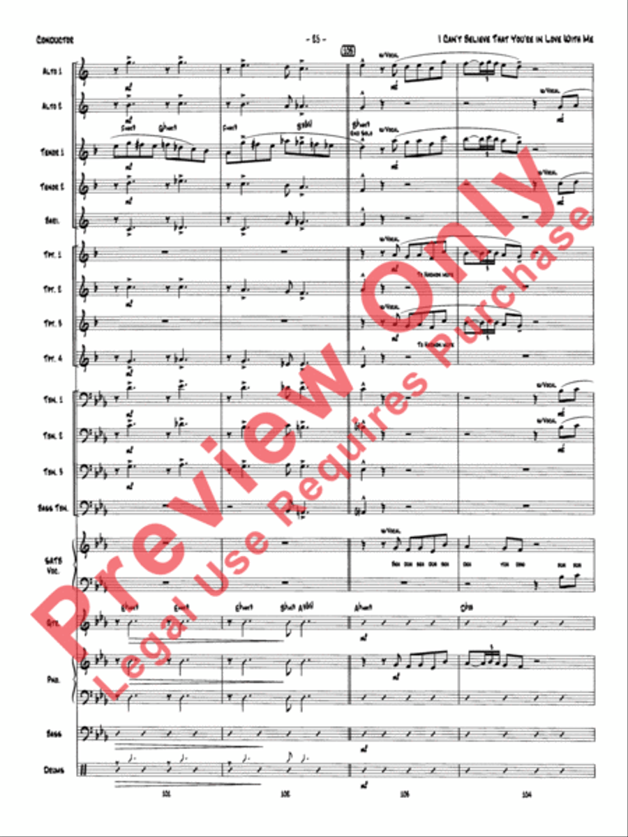 I Can't Believe That You're in Love with Me (score only) Jazz Ensemble scores gallery preview page 28