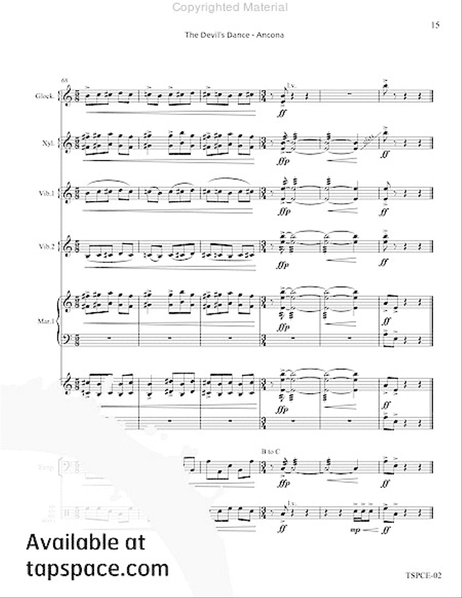 Devil's Dance, The Percussion Ensemble scores gallery preview page 16