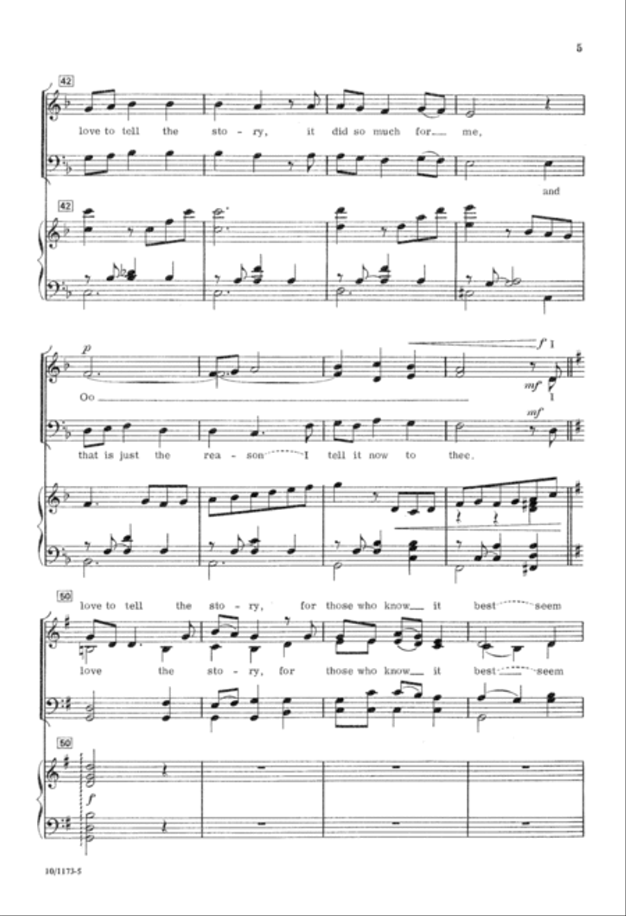 I Love to Tell the Story 4-Part scores gallery preview page 5