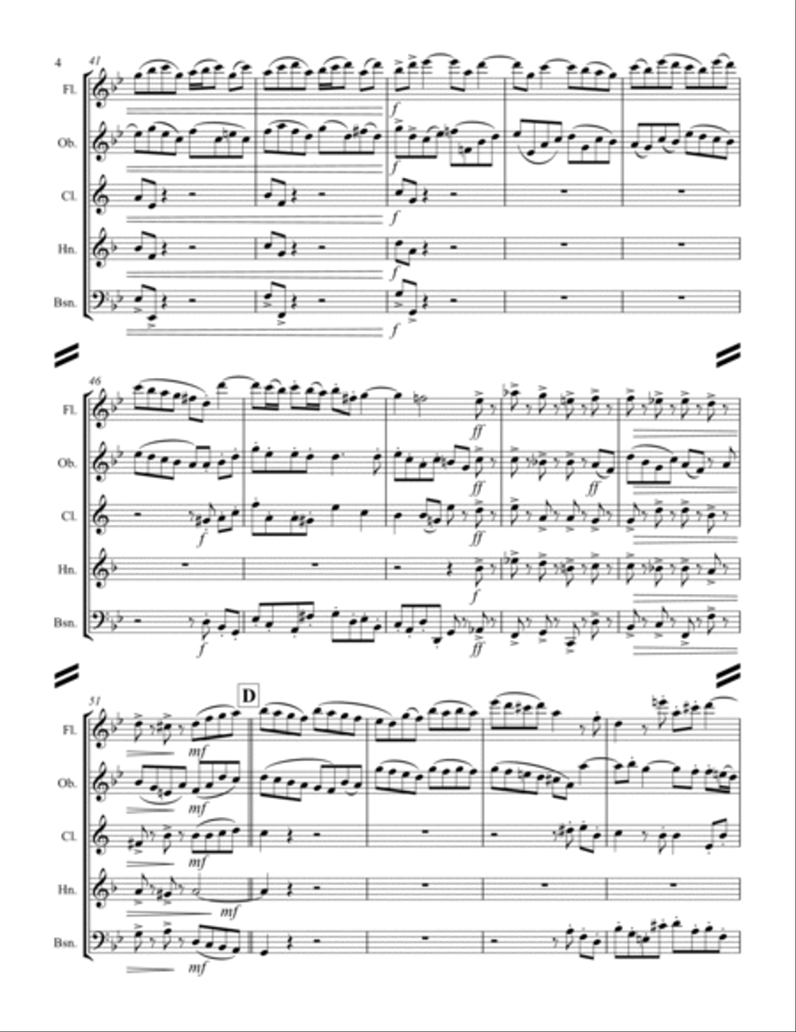 Handel - Water Music Suite No. I Movements 1-9 (for Woodwind Quintet) Woodwind Quintet scores gallery preview page 5