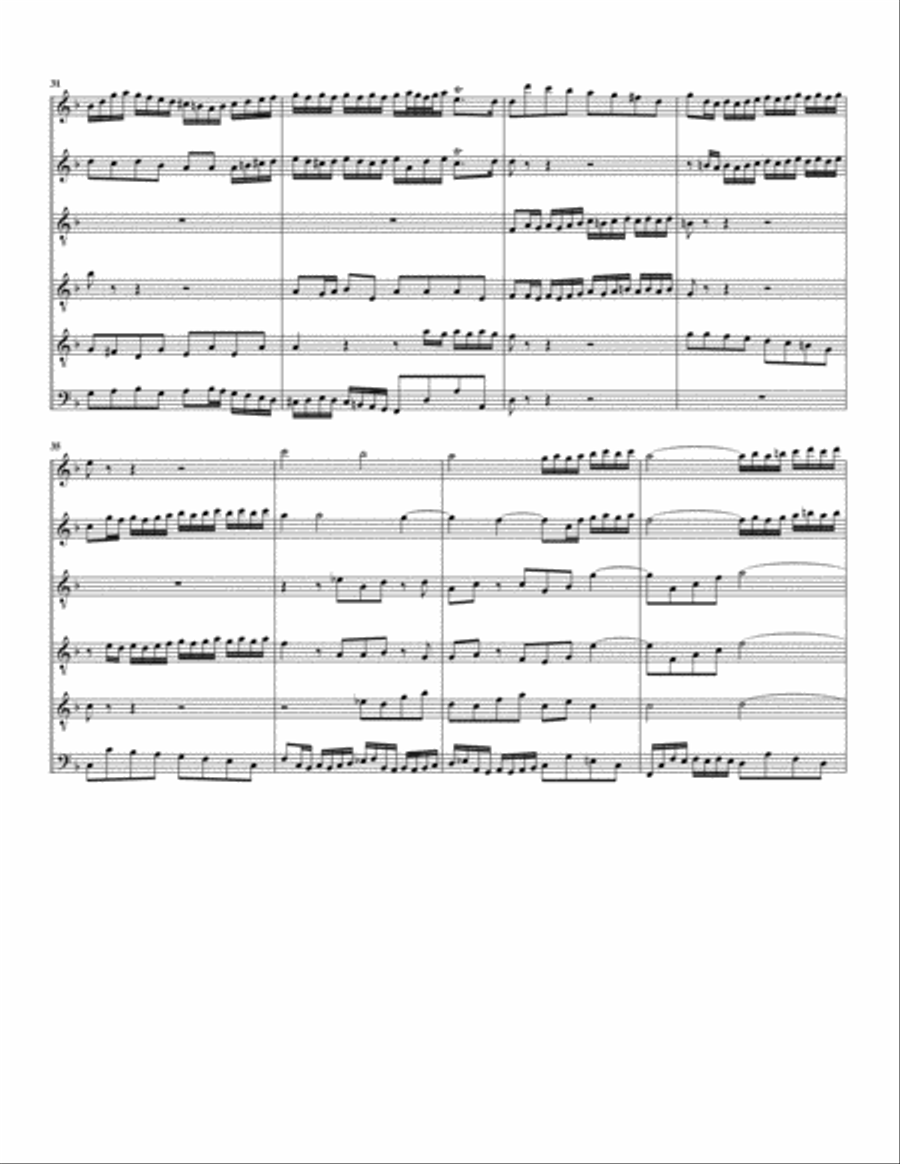 Brandenburg concerto no.1, BWV 1046 (arrangement for 6 recorders) Recorder scores gallery preview page 4