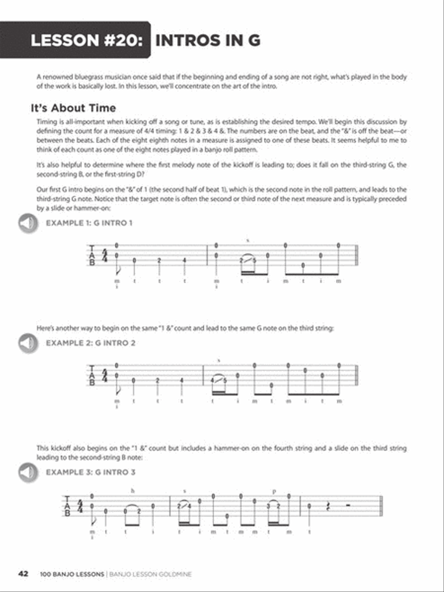 100 Banjo Lessons Guitar Tablature scores gallery preview page 4