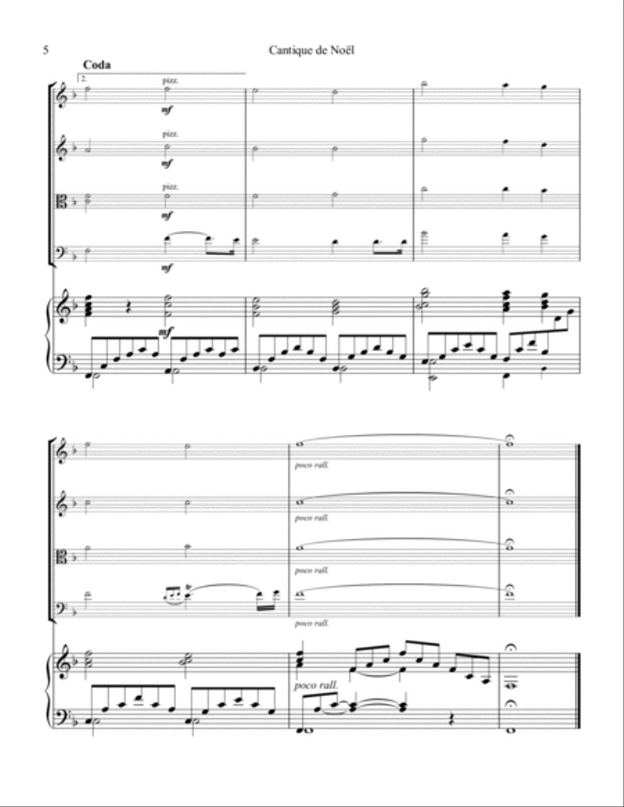 O Holy Night / Cantique de noel for string quartet and piano Piano Quartet scores gallery preview page 6