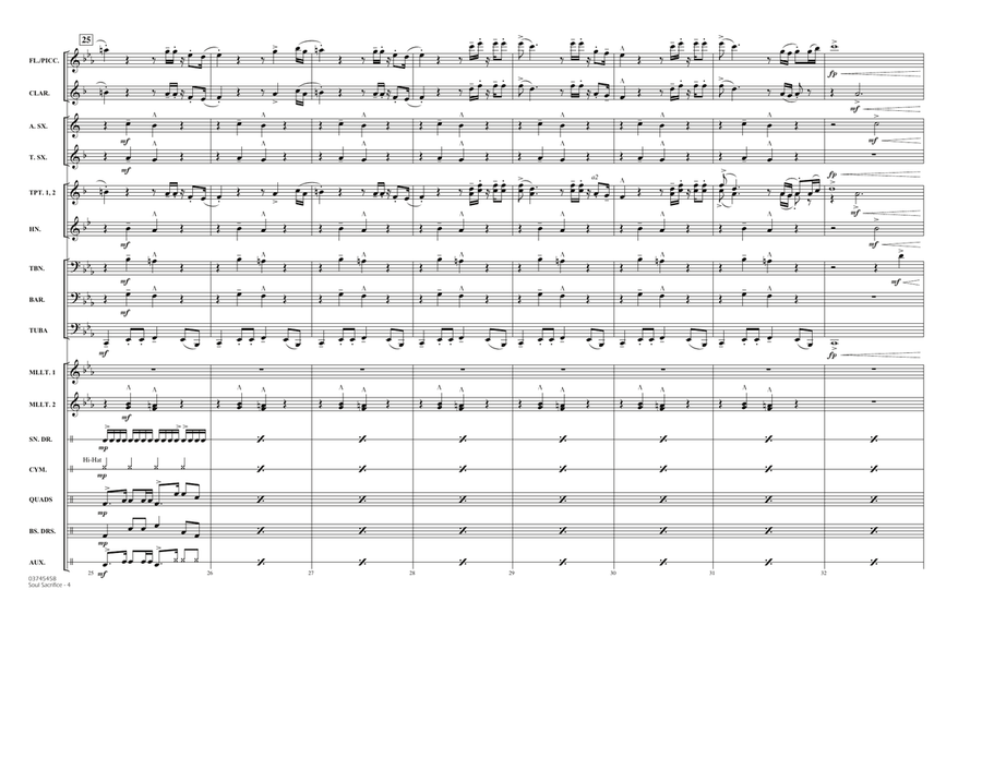 Soul Sacrifice - Full Score Marching Band scores gallery preview page 4