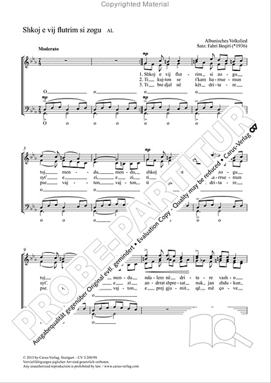 Shkoj e vij flutrim si zogu 4-Part scores gallery preview page 2