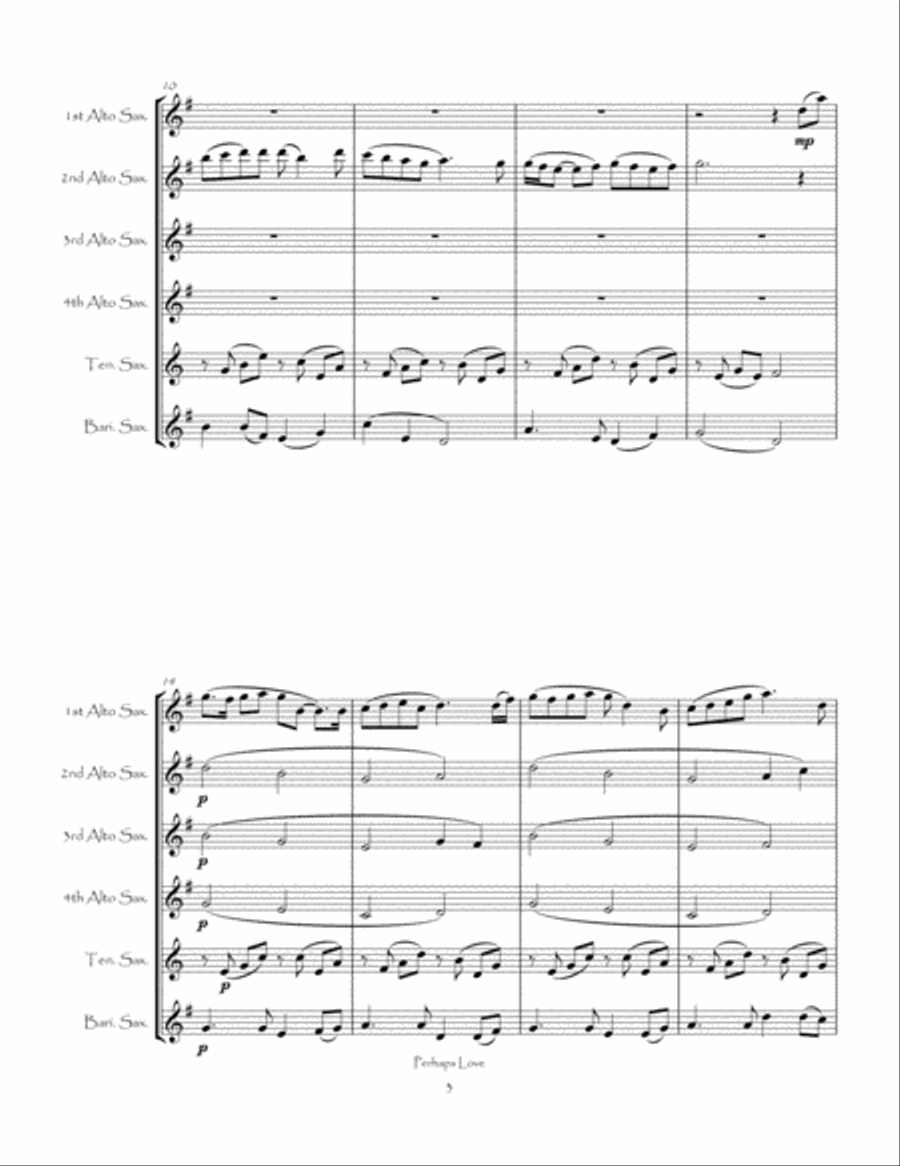 Perhaps Love Perhaps Love Woodwind Ensemble scores gallery preview page 5