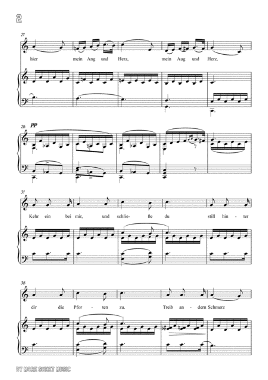Schubert-Du bist die Ruh in C Major,for voice and piano Voice Solo scores gallery preview page 4