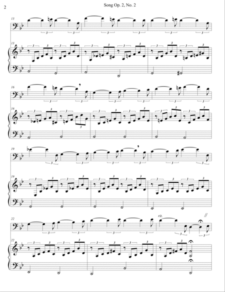Song Op. 2, No. 2 Easy Piano scores gallery preview page 2