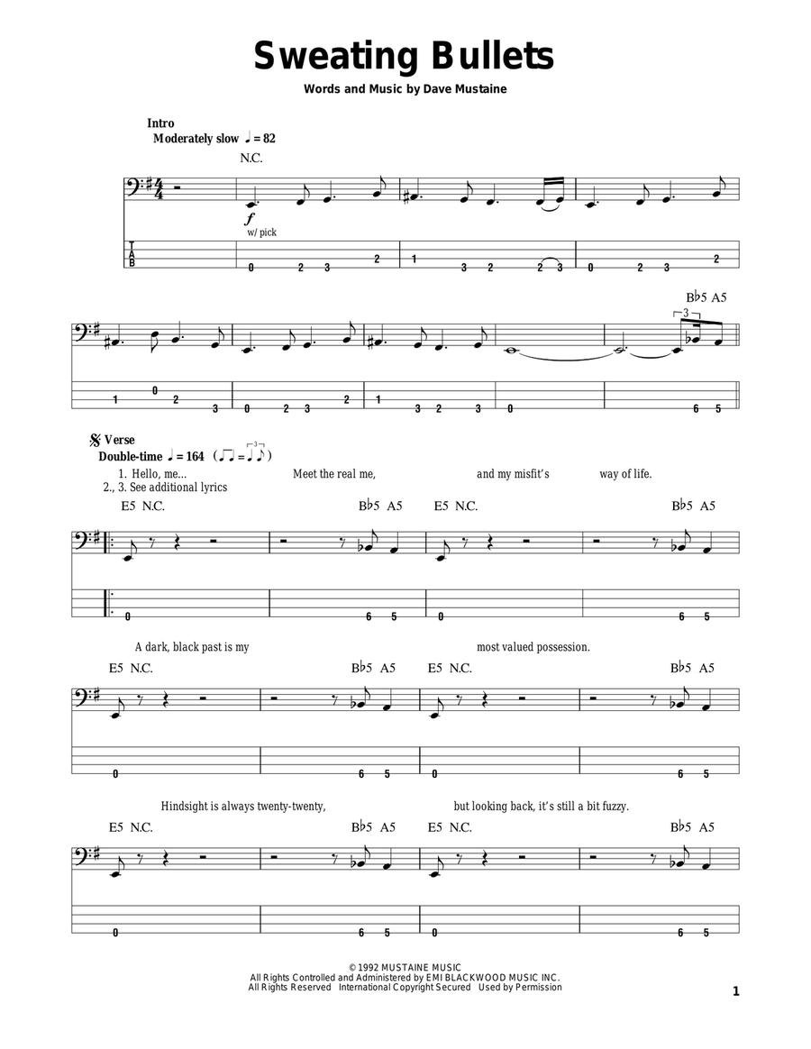 Sweating Bullets Acoustic Guitar scores gallery preview page 1