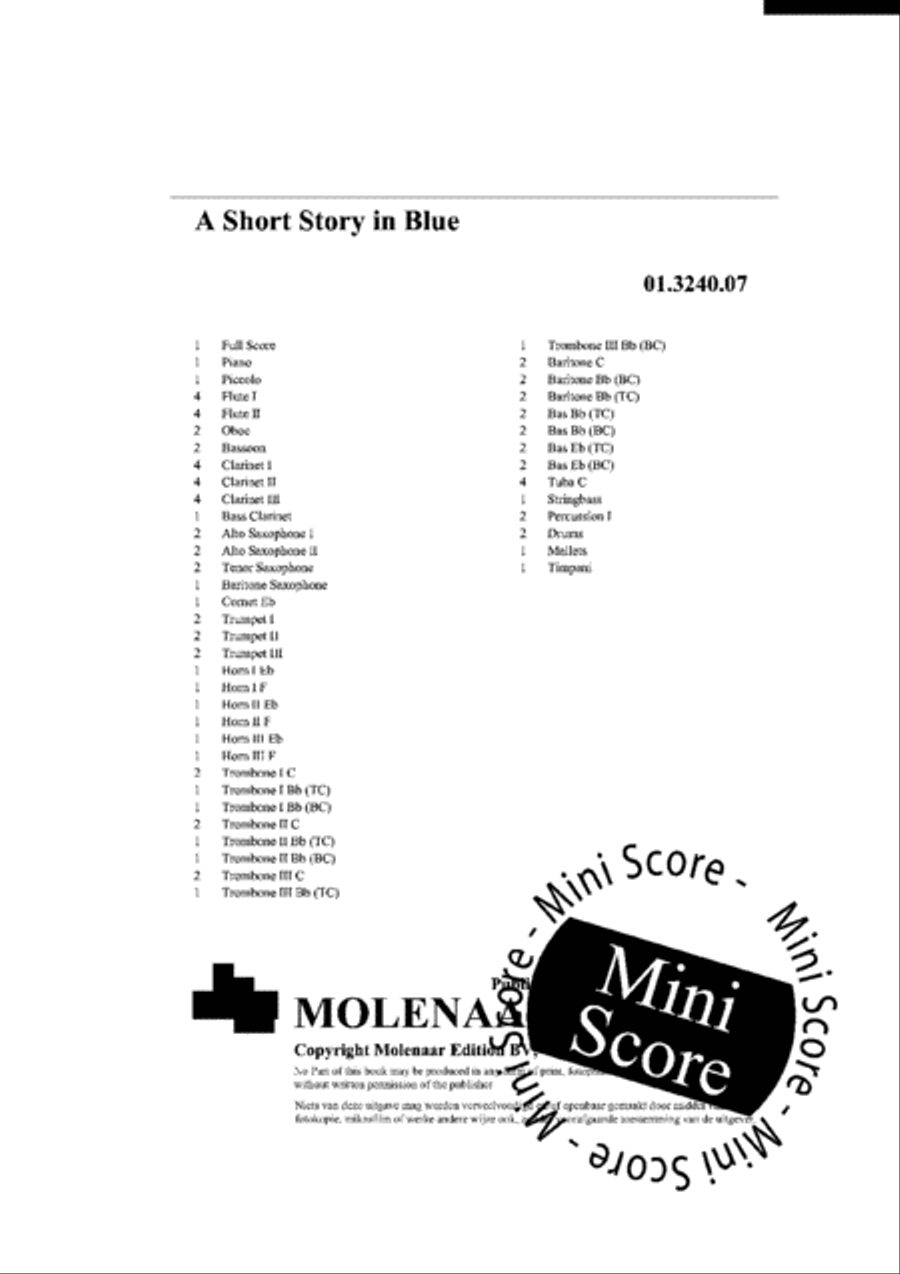 A Short Story in Blue Concert Band scores gallery preview page 4