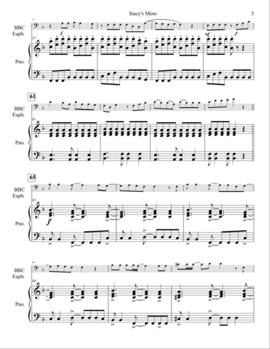Stacy's Mom Euphonium scores gallery preview page 6