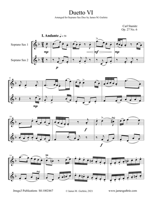 Stamitz: Duet Op. 27 No. 6 for Soprano Sax Duo