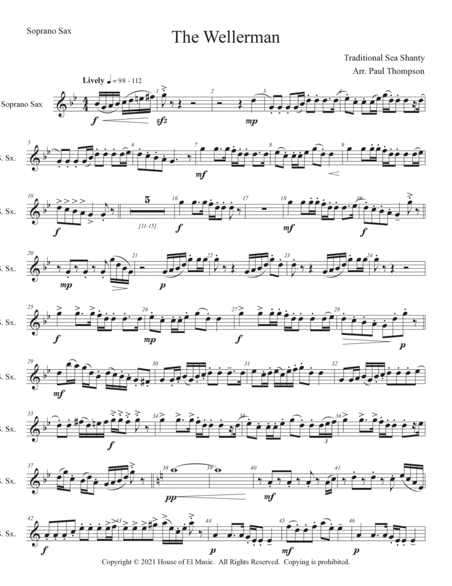 The Wellerman Saxophone Quartet scores gallery preview page 1