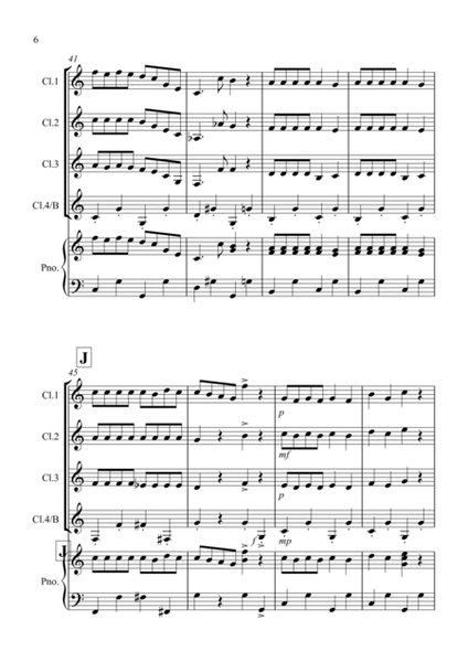 Dance of the Reed Pipes (Fantasia from Nutcracker) for Clarinet Quartet image number null