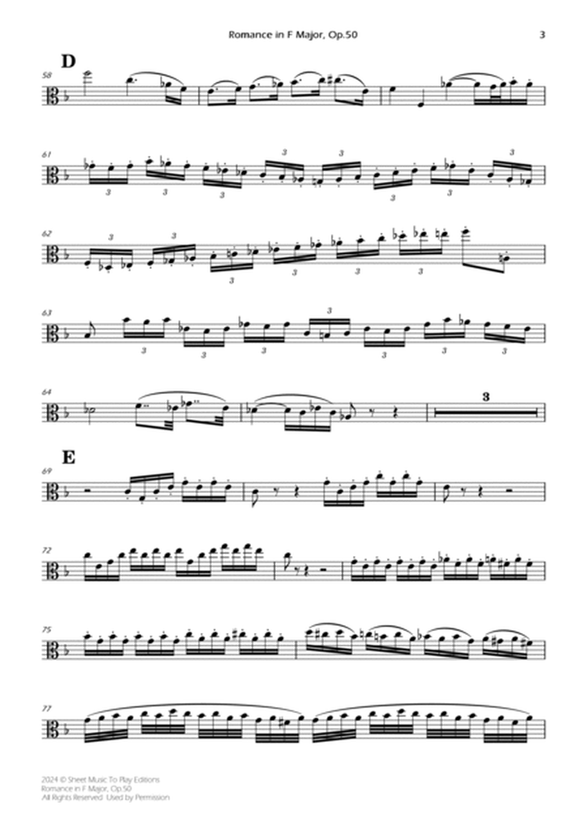 Romance in F Major, Op.50 - Viola and Piano (Individual Parts) image number null