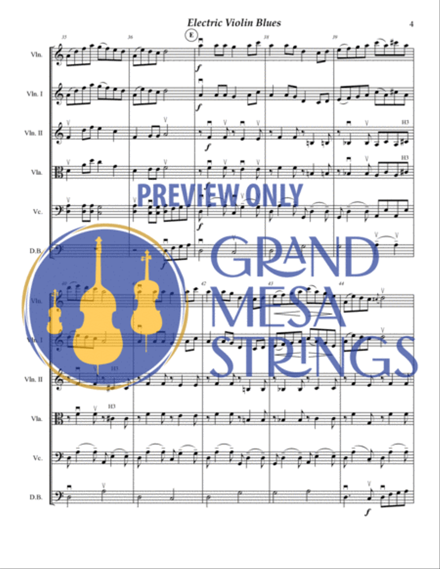 Electric Violin Blues Electric Violin Blues String Orchestra scores gallery preview page 5