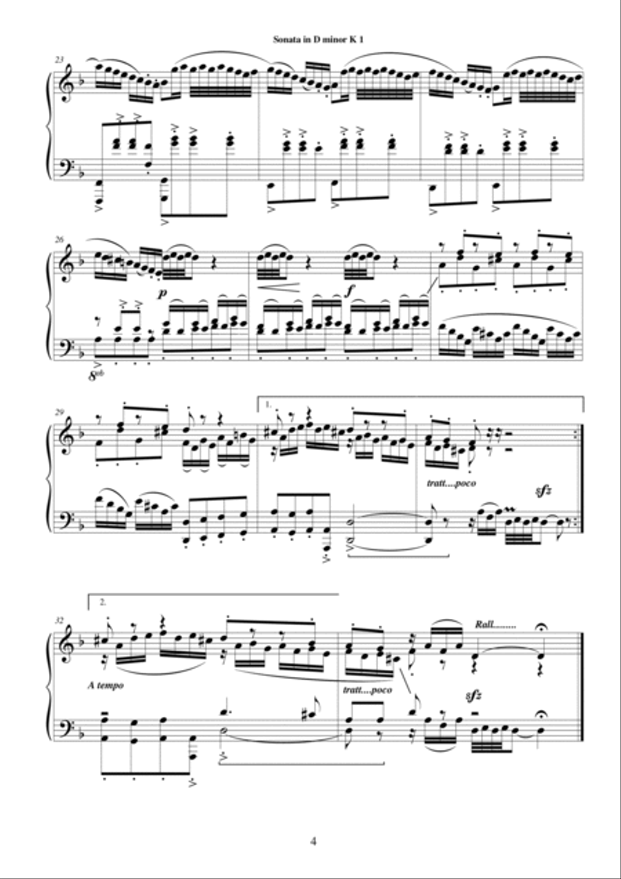 Five Sonatas for piano by Domenico Scarlatti 4-Part scores gallery preview page 3