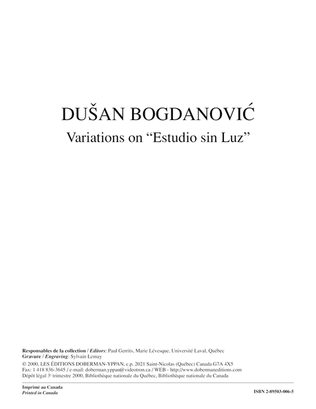 Book cover for Variations on Estudio sin Luz