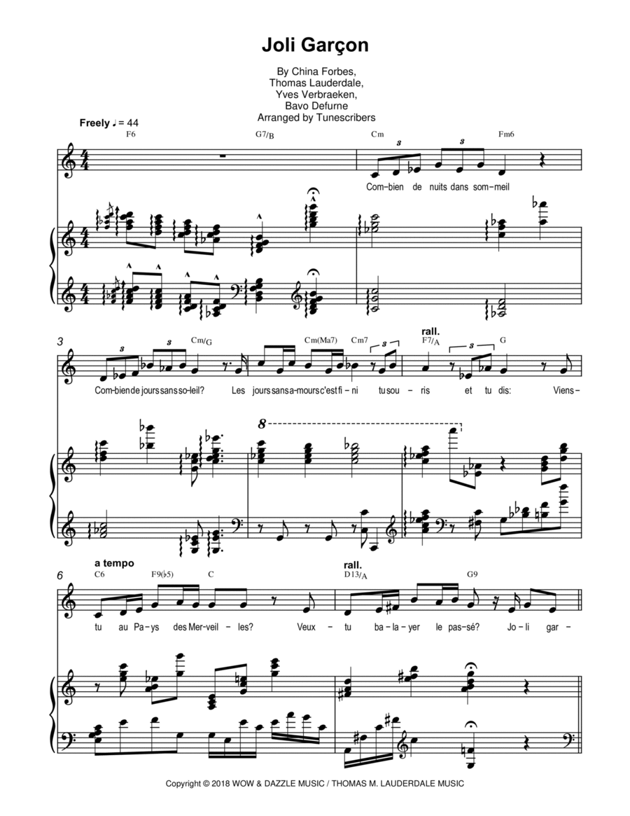 Joli Garçon Voice scores gallery preview page 1