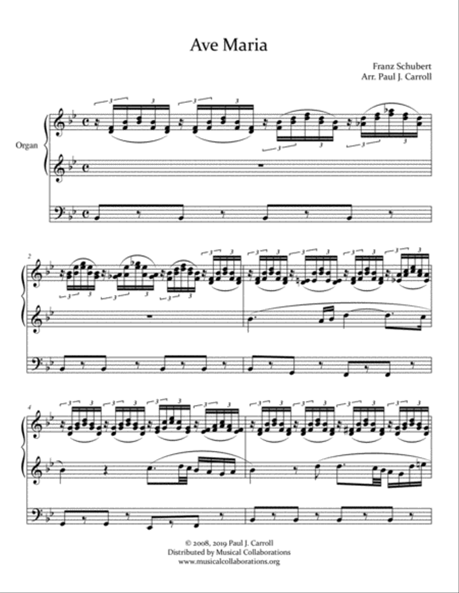 Ave Maria Ave Maria Organ Solo scores gallery preview page 1