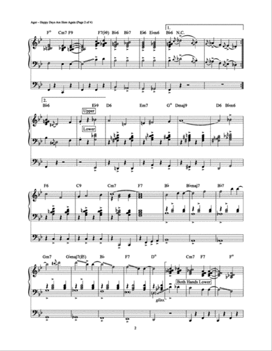 Happy Days Are Here Again Organ scores gallery preview page 2