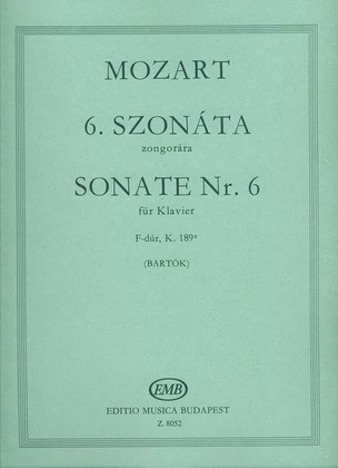 Book cover for Sonate Nr. 6 F-Dur, KV 189e