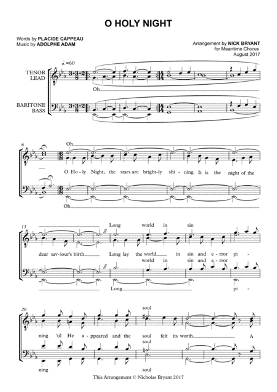 O Holy Night O Holy Night TTBB scores gallery preview page 1