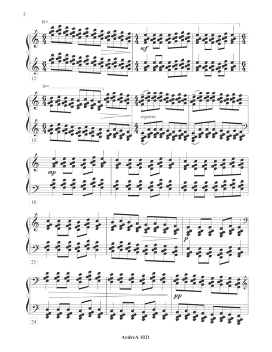Rhapsody in Blue and White for Piano Piano Solo scores gallery preview page 2