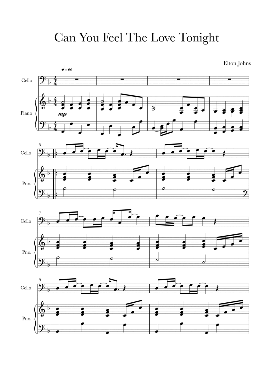 Can You Feel The Love Tonight Can You Feel The Love Tonight Piano scores gallery preview page 1