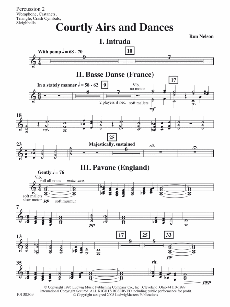 Courtly Airs and Dances - Percussion 2 Concert Band scores gallery preview page 1