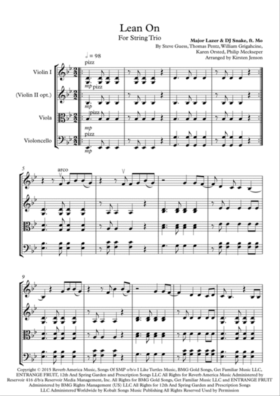 Lean On Lean On String Trio scores gallery preview page 2