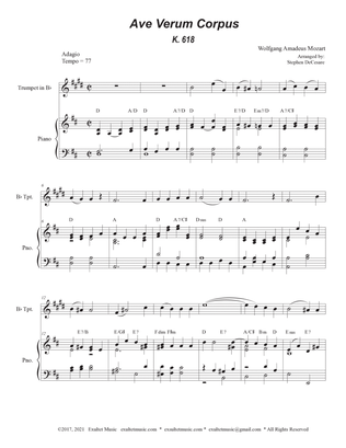 Book cover for Ave Verum Corpus (Bb-Trumpet solo - Piano Accompaniment)